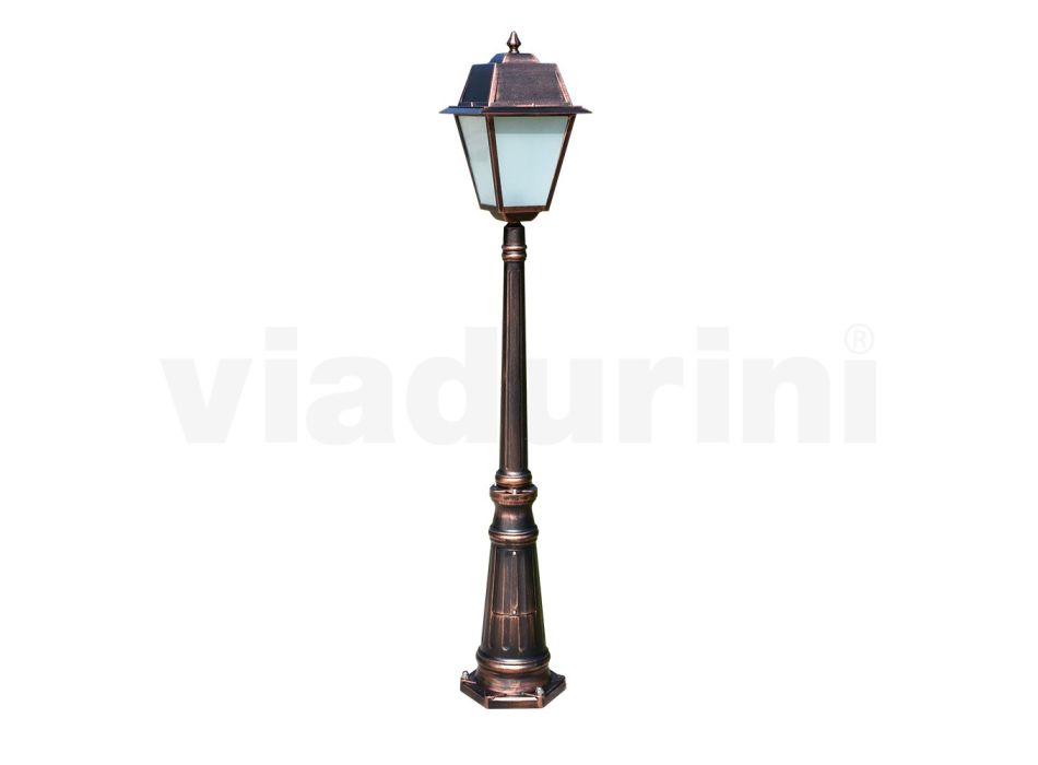 Lampa ogrodowa w stylu vintage z aluminium i szkła Made in Italy - Dorota Viadurini