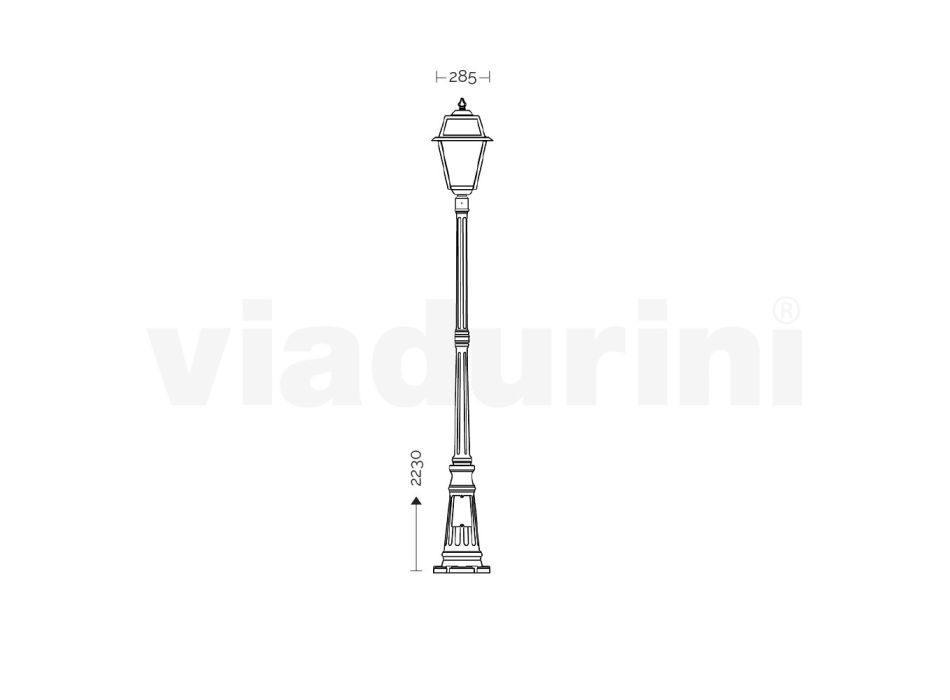 Lampa ogrodowa w stylu vintage z aluminium i szkła Made in Italy - Dorota Viadurini