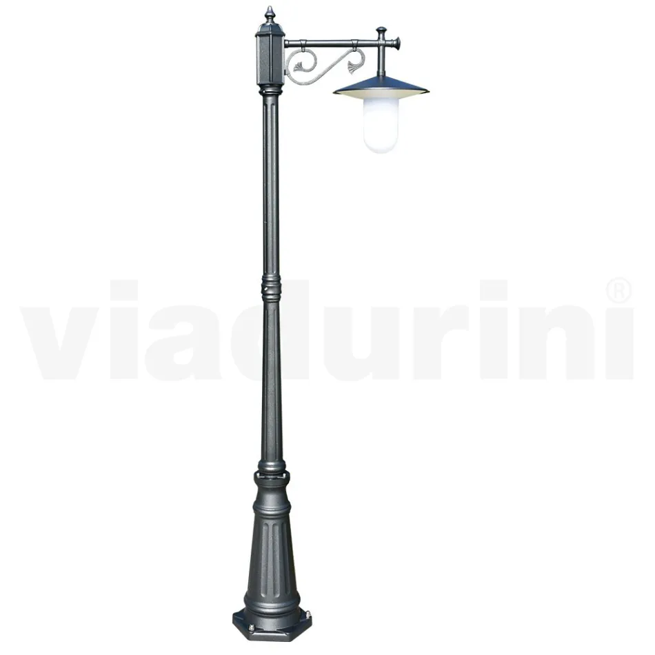 Lampa ogrodowa w stylu vintage z szarego aluminium Made in Italy - Belen Viadurini