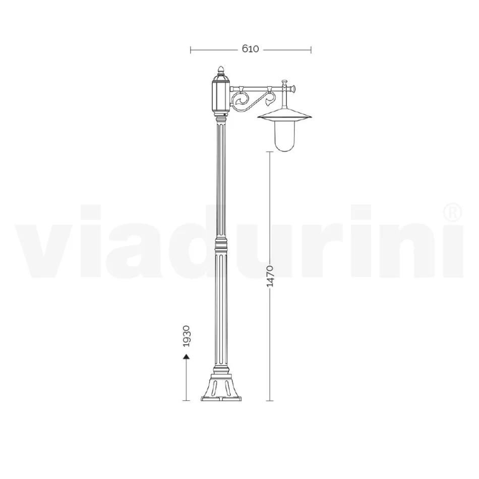 Lampa ogrodowa w stylu vintage z szarego aluminium Made in Italy - Belen Viadurini
