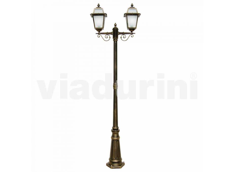 Lampa zewnętrzna z dwoma światłami z aluminium, wyprodukowana we Włoszech, Kristel Viadurini