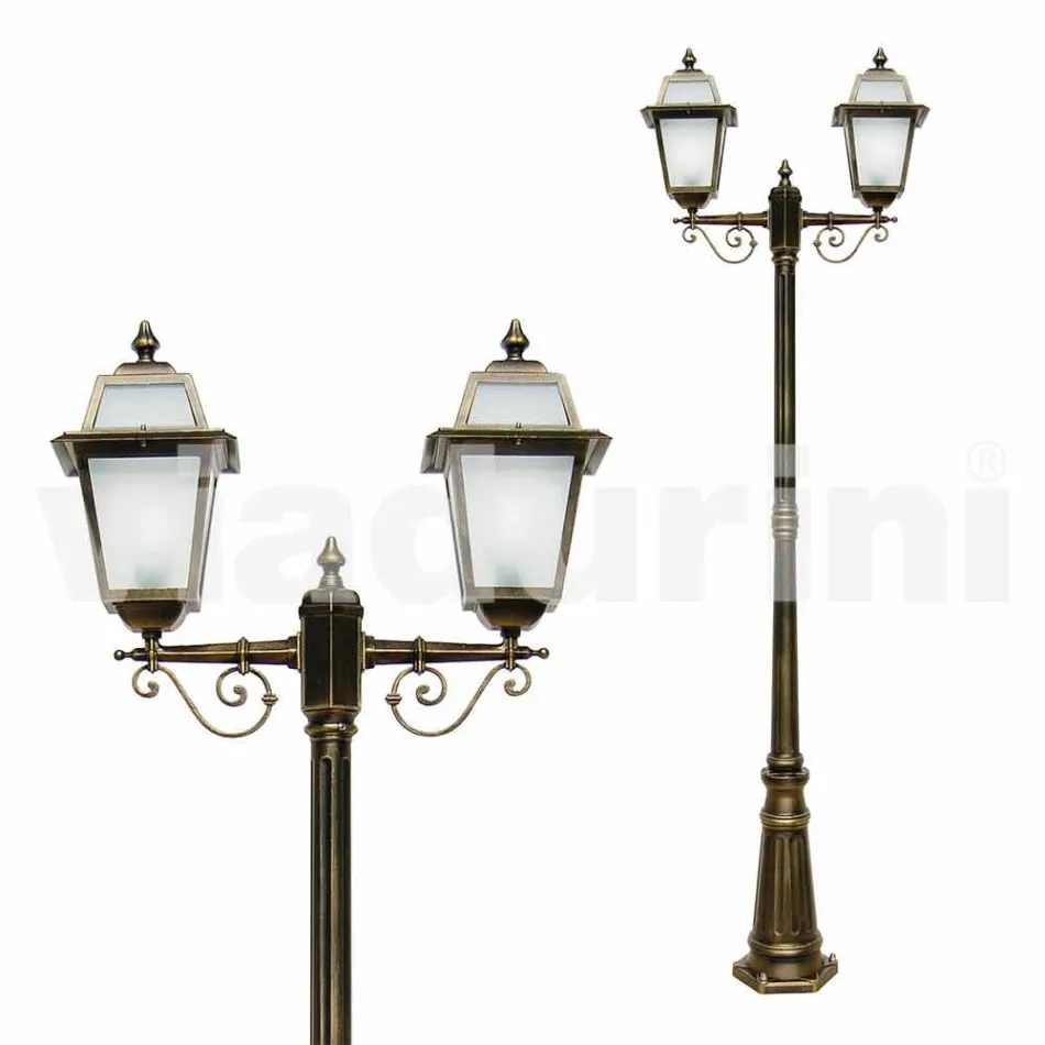 Lampa zewnętrzna z dwoma światłami z aluminium, wyprodukowana we Włoszech, Kristel Viadurini