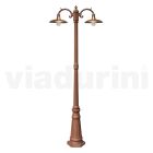 Lampa uliczna w stylu vintage 2 światła z aluminium i mosiądzu Made in Italy - Adela Viadurini