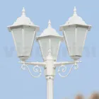 Lampa uliczna w stylu vintage 3 światła z aluminium i szkła Made in Italy - Terella Viadurini