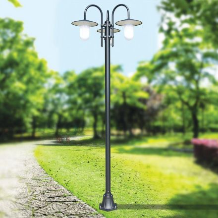 Lampa uliczna w stylu vintage z 3 światłami z aluminium Made in Italy - Belen Viadurini