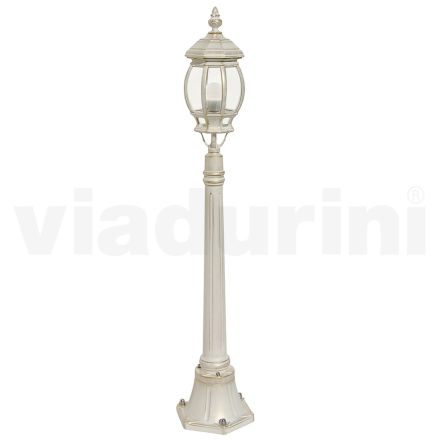 Lampa uliczna w stylu vintage z białego aluminium Made in Italy - Dodo Viadurini