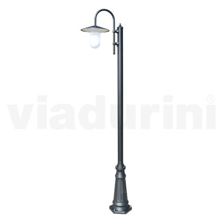 Lampa uliczna w stylu vintage z antracytowego szarego aluminium Made in Italy - Belen Viadurini