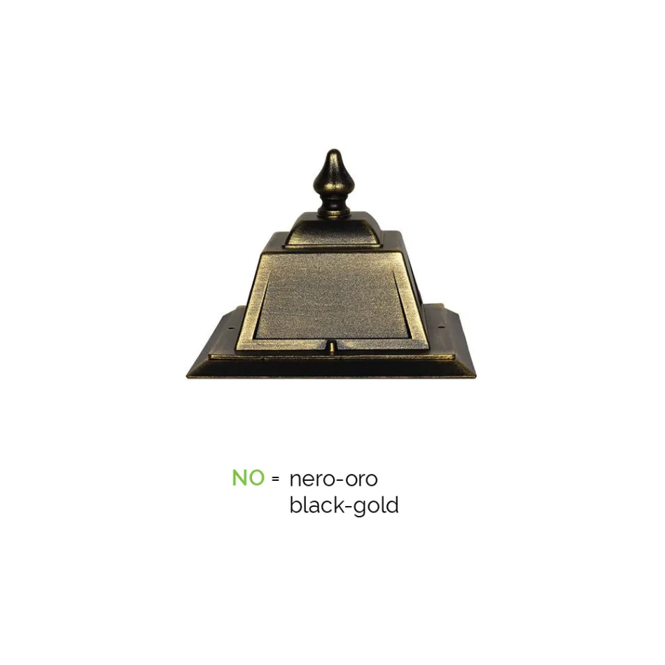 Zabytkowa latarnia z 2 lampkami z aluminium i szkła Wyprodukowano we Włoszech - Dorota Viadurini