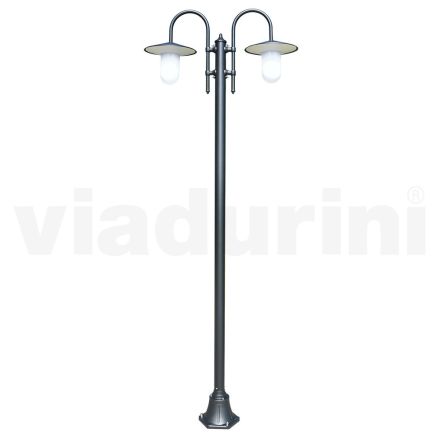 Zabytkowa lampa ogrodowa 2 światła z aluminium Wyprodukowano we Włoszech - Belen Viadurini