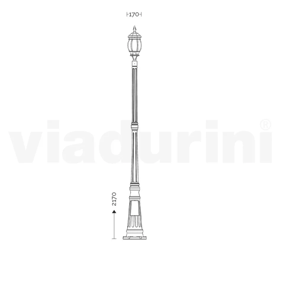 Zabytkowa lampa zewnętrzna z antracytowego aluminium Made in Italy - Empire Viadurini