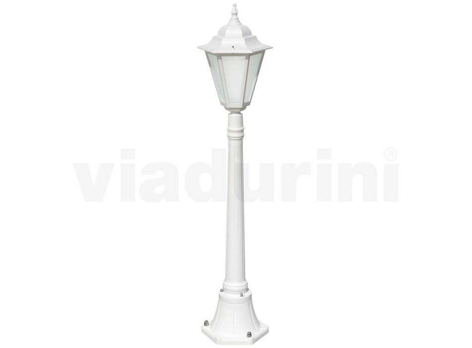 Zabytkowa lampa zewnętrzna z białego aluminium Made in Italy - Terella Viadurini