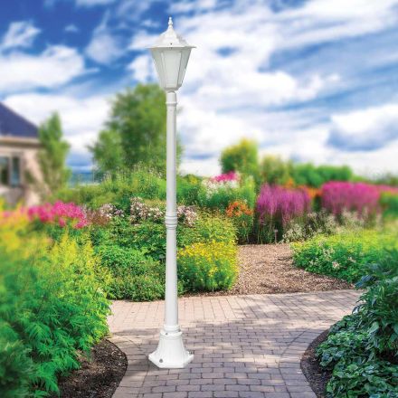 Zabytkowa lampa zewnętrzna z białego aluminium Made in Italy - Terella Viadurini