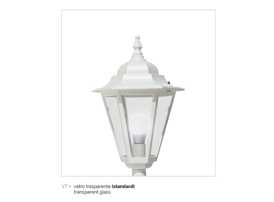 Zabytkowa lampa zewnętrzna z białego aluminium Made in Italy - Terella Viadurini