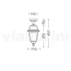 Ogrodowa latarnia sufitowa z antracytowego aluminium i piaskowanego szkła - Elric Viadurini