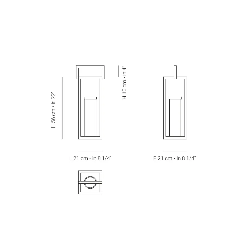 Latarnia zewnętrzna z czarną aluminiową konstrukcją Made in Italy - Eve Viadurini