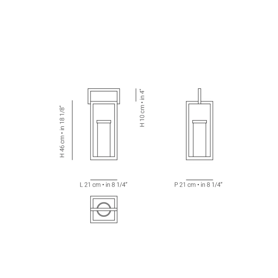 Latarnia zewnętrzna z czarną aluminiową konstrukcją Made in Italy - Eve Viadurini