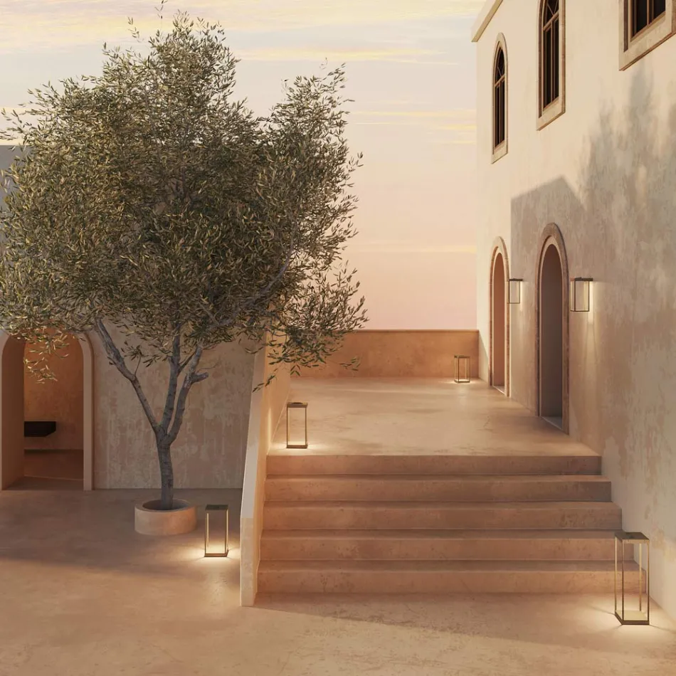 Latarnia zewnętrzna wykonana z mosiądzu Made in Italy - Sunny Viadurini