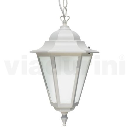 Vintage latarnia zewnętrzna z białego aluminium Made in Italy - Terella Viadurini