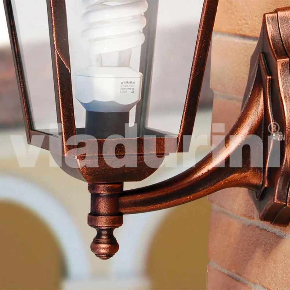 Latarnia ścienna aluminiowa wykonana we Włoszech, Aquilina Viadurini