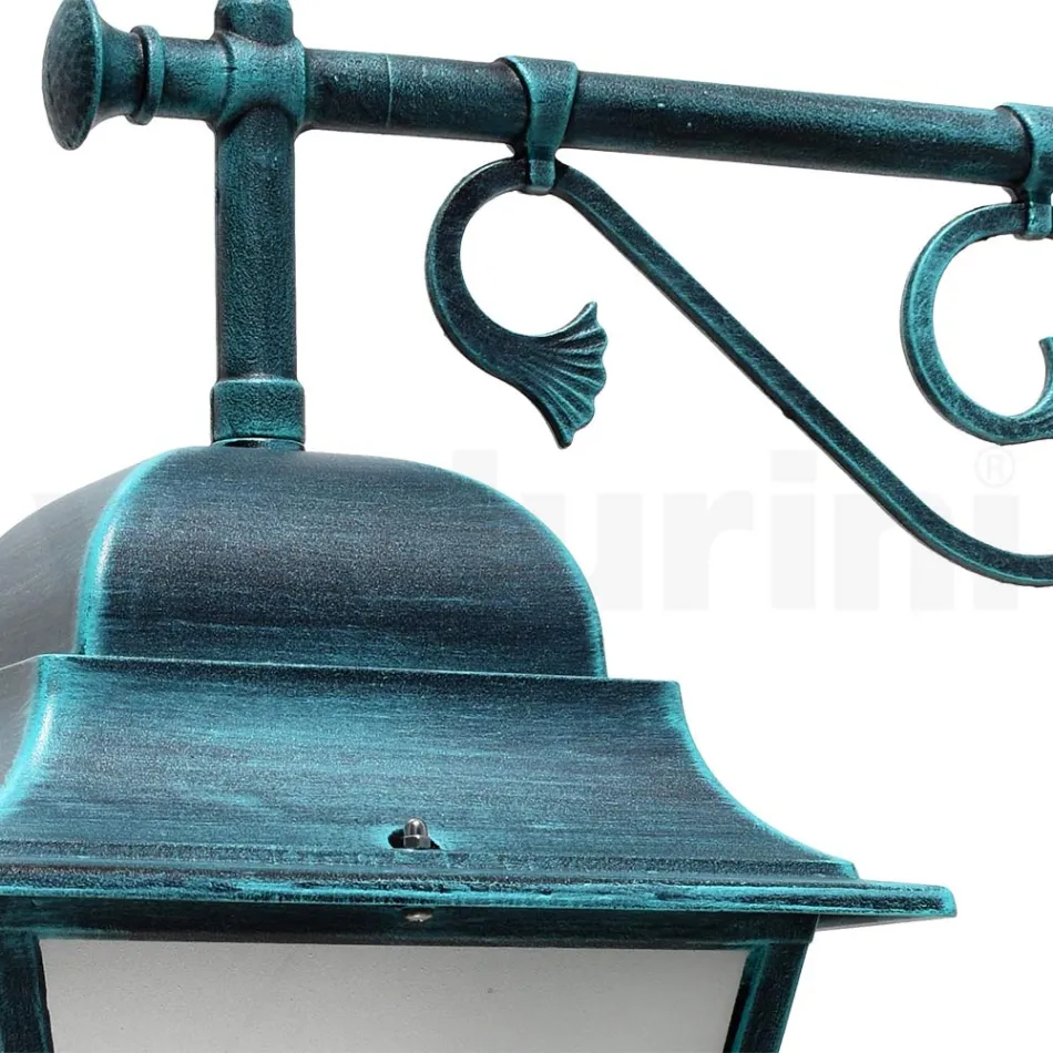 Zewnętrzna latarnia ścienna z aluminium i piaskowanego szkła - Alchemist Viadurini