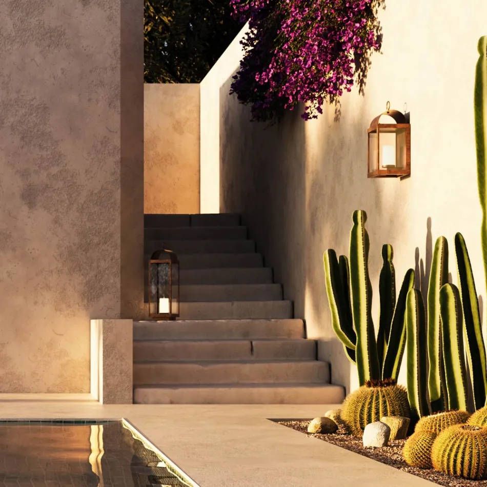 Il Fanale żelazna lub mosiężna zewnętrzna latarnia ścienna Viadurini