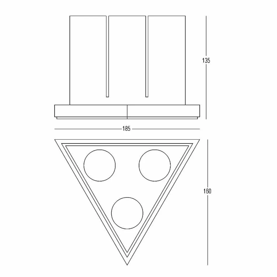 Trójkątny Design Salon Biała Latarnia Corian - Sisifo Viadurini