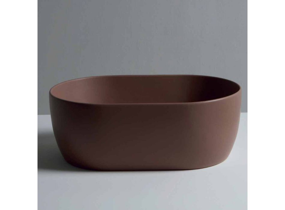 Umywalka ceramiczna Blat 45x32cm wykonana we Włoszech Star, nowoczesny design Viadurini