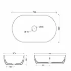 Umywalka ceramiczna 70 x 35 cm made in Italy Star, nowoczesny design Viadurini