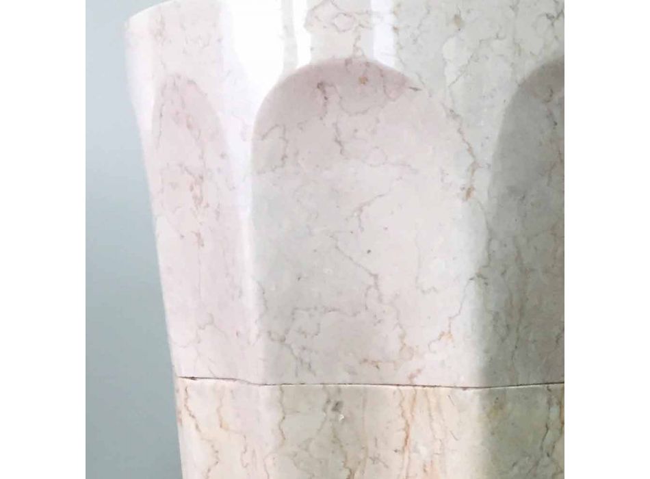 Umywalka kolumnowa Daisy z białego kamienia naturalnego, unikatowy element Viadurini