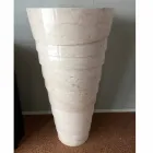 Projekt umywalki łazienkowej w białym kamieniu Brent, unikatowy element Viadurini