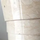 Projekt umywalki łazienkowej w białym kamieniu Brent, unikatowy element Viadurini