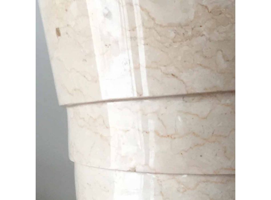 Projekt umywalki łazienkowej w białym kamieniu Brent, unikatowy element Viadurini