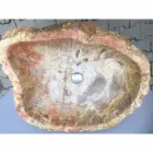 Zlewozmywak cokołowy design w kolorze Ley z naturalnego kamienia, ręcznie robiony Viadurini