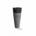 Umywalka kolumnowa o nowoczesnym designie z błyszczącego czarnego marmuru - Merlo