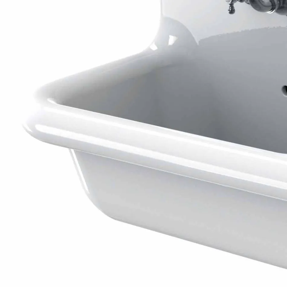 Współczesna umywalka z podwójną ścianką z białej ceramiki Andy Viadurini