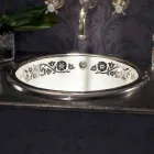 Wbudowany barokowy zlew w glinie ogniowej wykonany we Włoszech, w Otis Viadurini