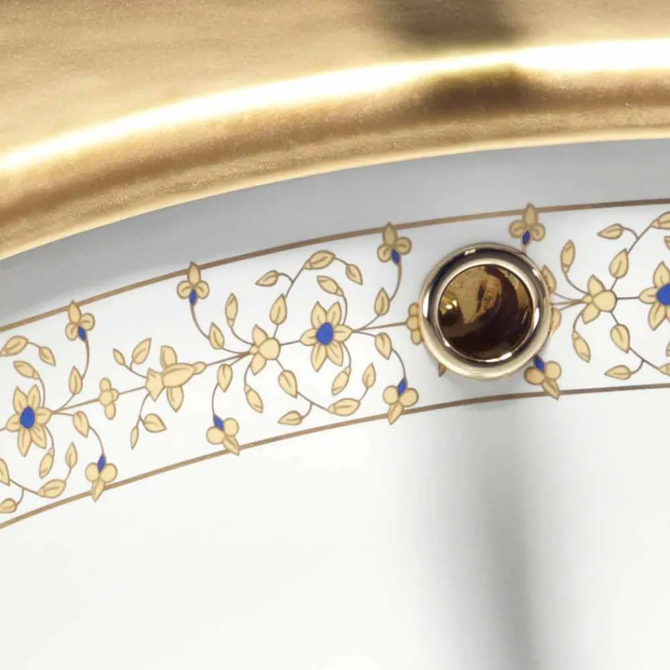 Barokowy, wbudowany zlew w glinie ogniowej wykonany we Włoszech, w Aegean Viadurini