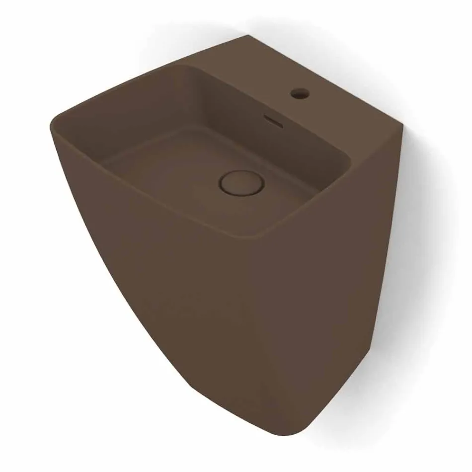 Nowoczesna ceramiczna umywalka naścienna wykonana we Włoszech, Goran Viadurini