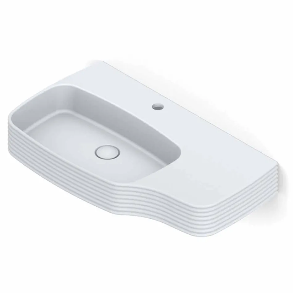 Nowoczesna ceramiczna umywalka ścienna wykonana we Włoszech, Hamlet Viadurini