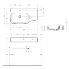 Nowoczesna ceramiczna umywalka ścienna wykonana we Włoszech, Hamlet Viadurini