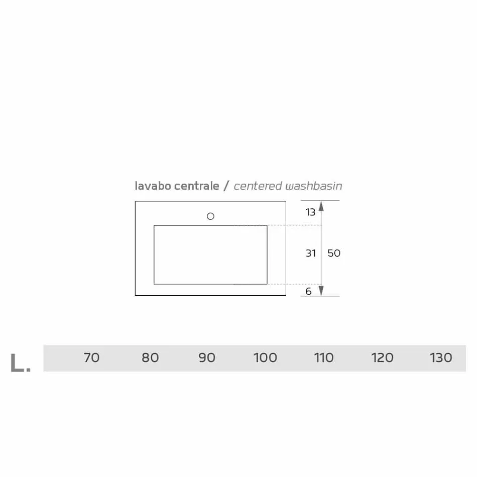 Nowoczesna umywalka zawieszana w Luxolid wyprodukowana we Włoszech, Ruffano Viadurini