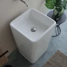 Wolnostojąca kwadratowa umywalka ceramiczna o nowoczesnym designie - Papavero Viadurini