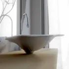 Umywalka nowoczesne nośne konstrukcji w kształcie liścia Faruglium Viadurini