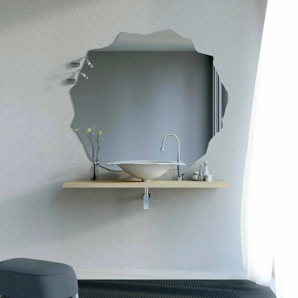 Umywalka nowoczesne nośne konstrukcji w kształcie liścia Faruglium Viadurini