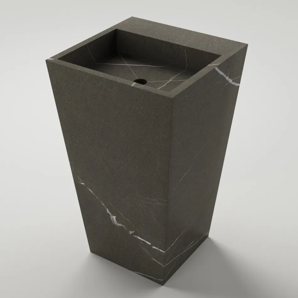 Umywalka łazienkowa kolumnowa z kamionki porcelanowej Made in Italy - Baia Viadurini