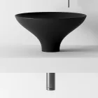 Okrągła ceramiczna umywalka łazienkowa nablatowa Made in Italy - Hoscar Viadurini