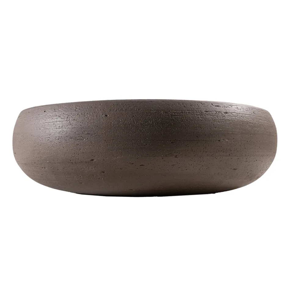 Umywalka łazienkowa nablatowa z gliny ogniotrwałej Made in Italy - Diego Viadurini