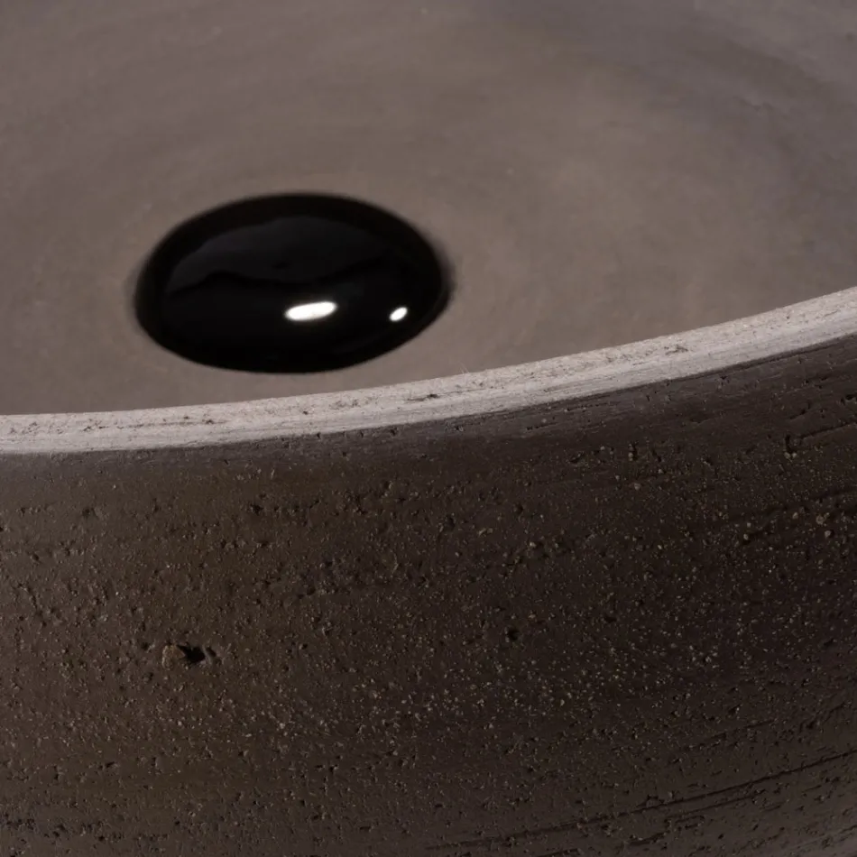 Umywalka łazienkowa nablatowa z gliny ogniotrwałej Made in Italy - Diego Viadurini