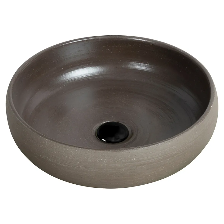 Umywalka łazienkowa nablatowa z gliny ogniotrwałej Made in Italy - Diego Viadurini