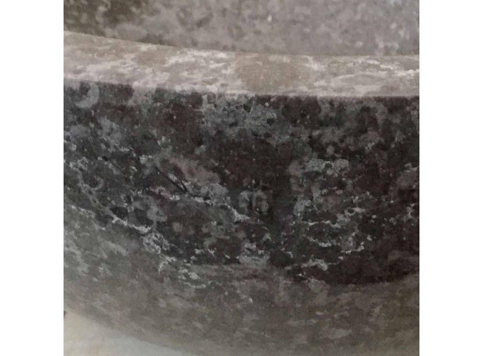 Umywalka nablatowa Levi Grey z naturalnego kamienia, nowoczesny design Viadurini